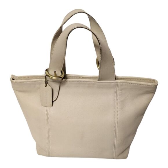 COACH Bucket Soho Rare Cream Waverly Vintage Buckle Leather Tote Bag - Picture 1 of 11